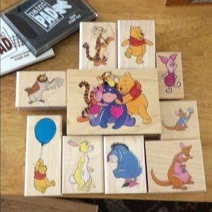 Disney Winnie the Pooh stamps & 2 stamp pads